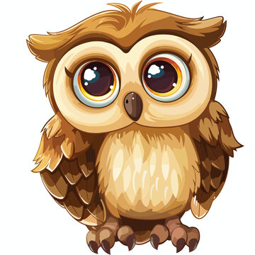 Cute Baby Owl Clipart isolated on white background