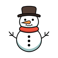 vector snowman illustration on white background