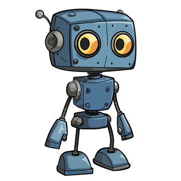 Cute Robot Clipart isolated on white background