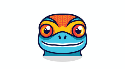 Lizard cartoon face filled outline icon line vector