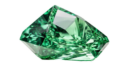 green diamond crystal isolated on transparent background