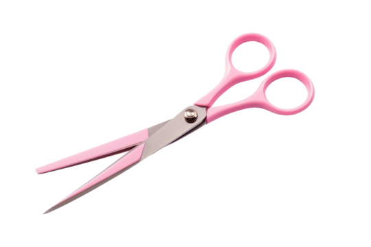 Pink Scissors on White Background. On a Transparent Background. - Powered by Adobe