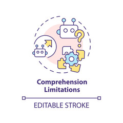 Comprehension limitations multi color concept icon. Human language interpretation. Round shape line illustration. Abstract idea. Graphic design. Easy to use in infographic, presentation