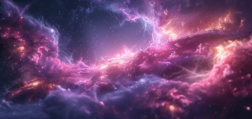Deurstickers Beautiful purple space background. Sci-fi cosmic wallpaper. © Valeriy