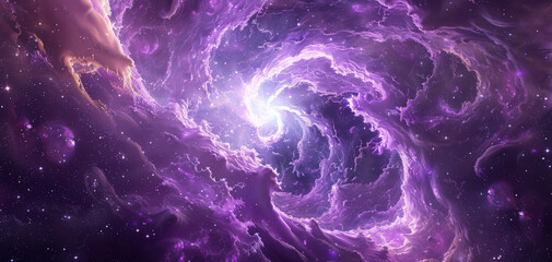 Beautiful purple space background. Sci-fi cosmic wallpaper. - obrazy, fototapety, plakaty