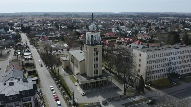 Beautiful Church Zamosc Aerial View Poland