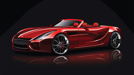 Metallic red modern convertible concept car 