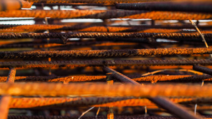 Matériel d'ostréiculture, déposé à côté d'une cabane de huîtriers 