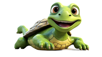 A delightful cartoon turtle sporting a broad smile