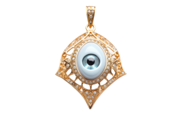 Pendant With Evil Eye. On a Transparent Background.