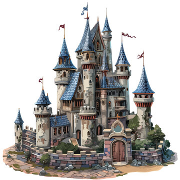 Fairytale Castle Clipart Clipart isolated on white background