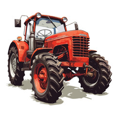 Farm Tractor Clipart isolated on white background - obrazy, fototapety, plakaty