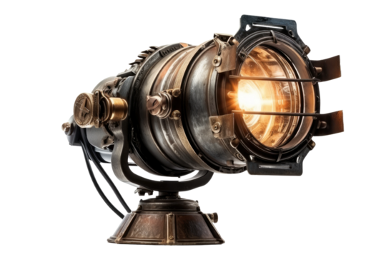 Close Up of a Light on White Background. On a White or Clear Surface PNG Transparent Background.