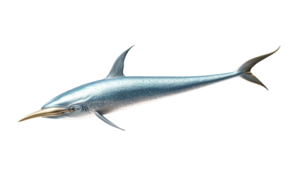 A vibrant, hand-drawn fish gracefully swimming amidst flowing lines on a pure white background