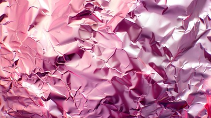 abstract texture irridescent silver foil blending with rich pink color. generative AI
