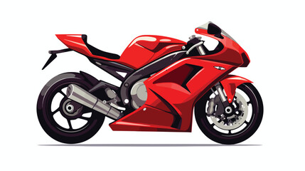 Obraz na płótnie Canvas Red Sport Motorcycle Isolated. .. flat vector