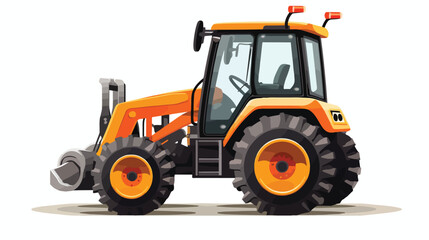 Fototapeta na wymiar Rendering model of mini tractor with hydraulic