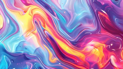 Foto op Aluminium abstract background wit colorful liquid background, vibrant color © Super Shanoom