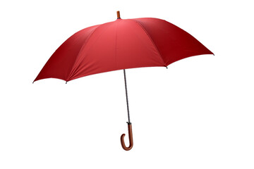 Red Umbrella Open on White Background. On a Transparent Background.