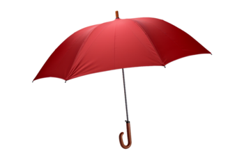 Red Umbrella Open on White Background. On a Transparent Background.