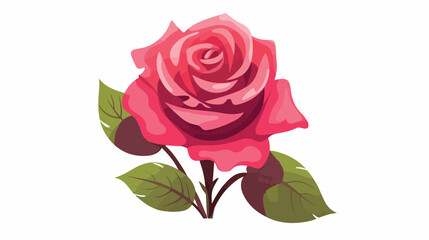 Rose Vector Icon flat vector isolated on white background