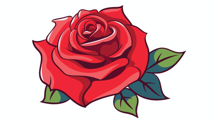 Rose Vector Icon flat vector isolated on white background