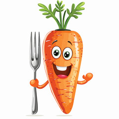 Funny Christmas Carrot  Fork Clipart