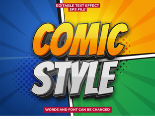 comic style text effect, font editable, typography, 3d text. vector template