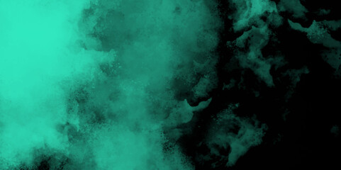 Dark green watercolor texture with black swirls, in the style of a matte paper background. Banner abstract background of green emerald marble surface. smoke green
