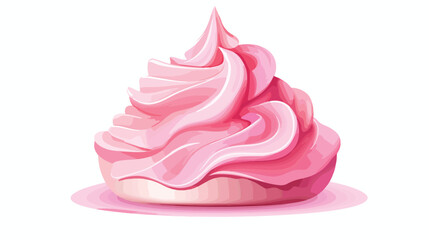 Sweet pink meringue sugar icon flat vector isolated