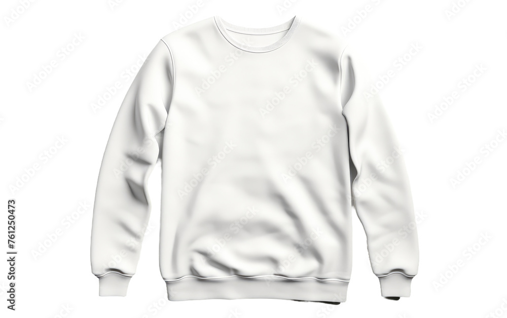 Wall mural White Sweatshirt on White Background. On a White or Clear Surface PNG Transparent Background.