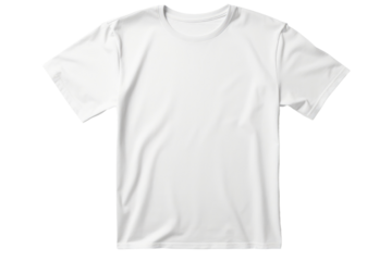 White T-Shirt on White Background. On a White or Clear Surface PNG Transparent Background.