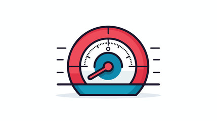 Thin line gauge icon on white background flat vector