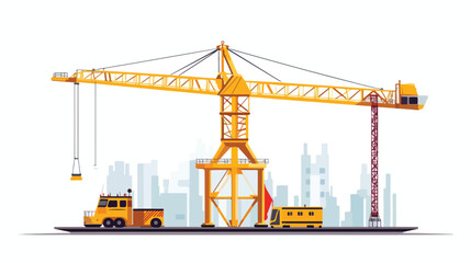 Obraz na płótnie Canvas Tower crane service isolated flat style vector illustration