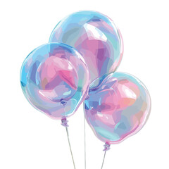 Holographic Balloon Overlay Clipart 