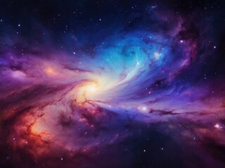 Nebula and stars in night sky. Space background. - obrazy, fototapety, plakaty