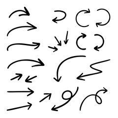 Set of hand drawn arrows vector doodle style
