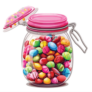 Jar with Candies Clipart isolated on white background