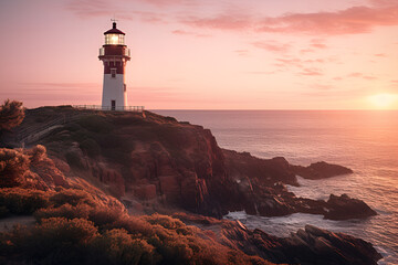 lighthouse at sunset