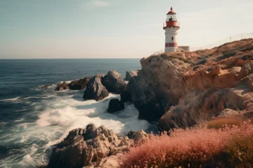 Rolgordijnen lighthouse on the rocks © jowel