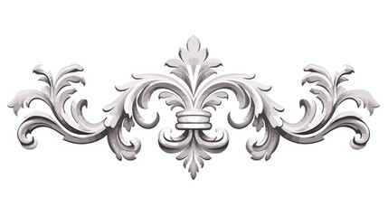 Vintage baroque frame scroll ornament engraving border