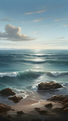 a realistic image of sea don't have water.