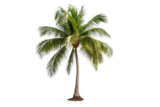 Palm Tree on White Background. On a White or Clear Surface PNG Transparent Background.