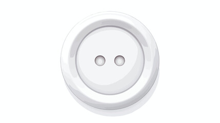 White clothing button icon flat isolated on white background