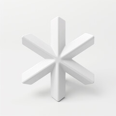 Obraz premium white 3d asterisk symbol on a white background.
