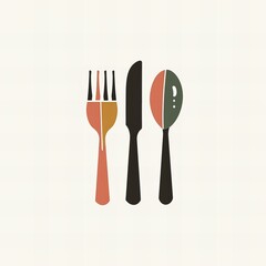 Logo with an image of a fork and knife