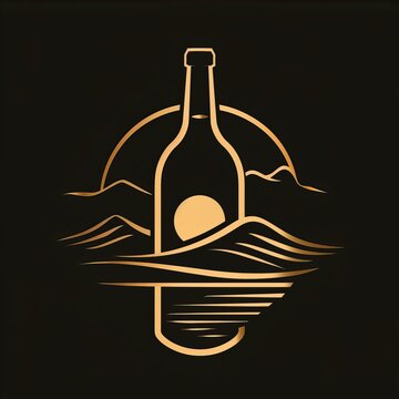 Logo with an image of a wine bottle