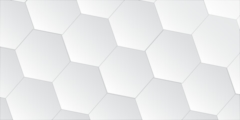 Technological hexagonal background with blue neon illumination