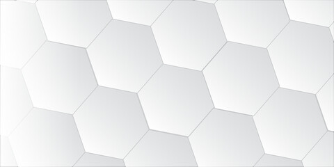 Technological hexagonal background with blue neon illumination