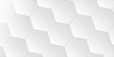 Technological hexagonal background with blue neon illumination